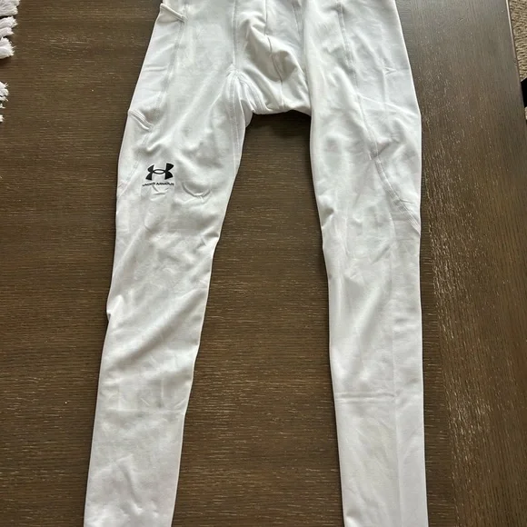 Men’s Medium Under Armour Coldgear White Leggings - Picture 1 of 5